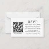 Minimaliserende Simple Wedding QR RSVP Enclosure Notitiekaartje (Voorkant)