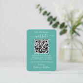 Minimaliserende Simple Wedding Website Foto QR Bla Informatiekaartje (Staand voorkant)