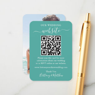Minimaliserende Simple Wedding Website Foto QR Bla Informatiekaartje