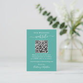 Minimaliserende Simple Wedding Website QR Blauwgro Informatiekaartje (Staand voorkant)