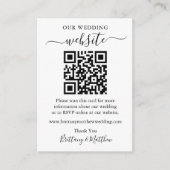 Minimaliserende Simple Wedding Website QR Informatiekaartje (Voorkant)