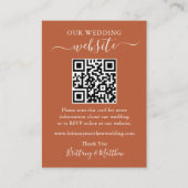 Minimaliserende Simple Wedding Website QR Terracot Informatiekaartje (Voorkant)