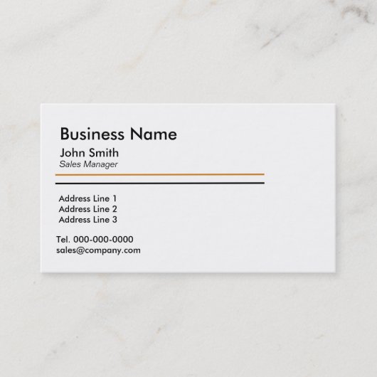 Minimaliserende Simple White Business Card-sjablon Visitekaartje (Voorkant)