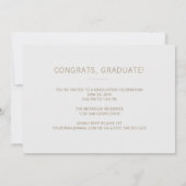 Minimaliserende Statement Name Photo Graduparty Kaart (Achterkant)