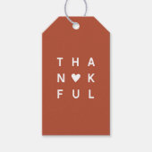 Minimaliserende Terracotta Copper Thanksgiving Hol Cadeaulabel (Voorkant)