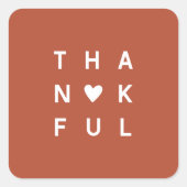 Minimaliserende Terracotta Copper Thanksgiving Hol Vierkante Sticker (Voorkant)