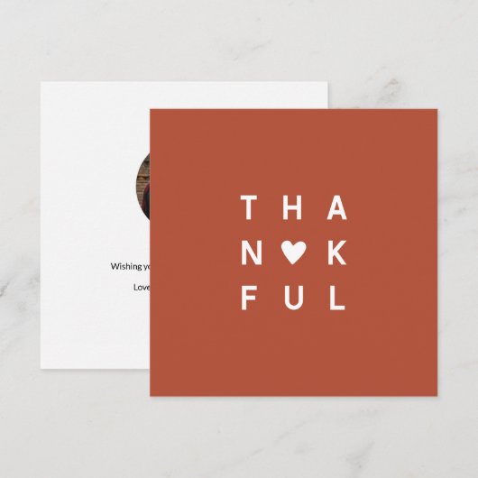 Minimaliserende Terracotta Photo Thanksgiving Holi Feestdagenkaart (Voorkant / Achterkant)