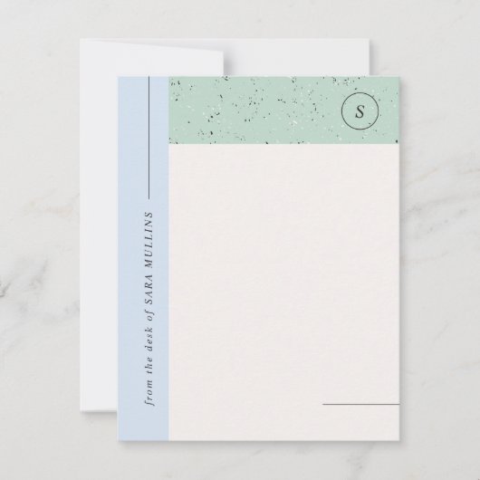 Minimaliserende terrazzo monogram - Blauw Aankondiging (Voorkant)