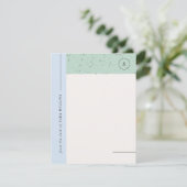 Minimaliserende terrazzo monogram - Blauw Aankondiging (Staand voorkant)
