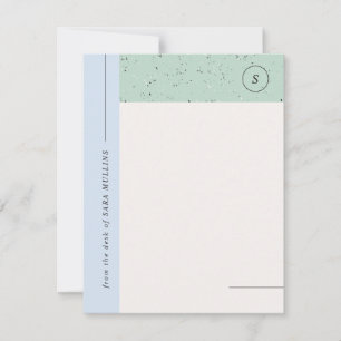 Minimaliserende terrazzo monogram - Blauw Aankondiging