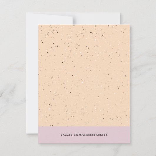 Minimaliserende terrazzo monogram - Paars Aankondiging (Achterkant)