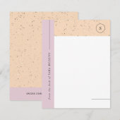Minimaliserende terrazzo monogram - Paars Aankondiging (Voorkant / Achterkant)
