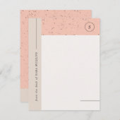 Minimaliserende terrazzo monogram - peach aankondiging (Voorkant / Achterkant)