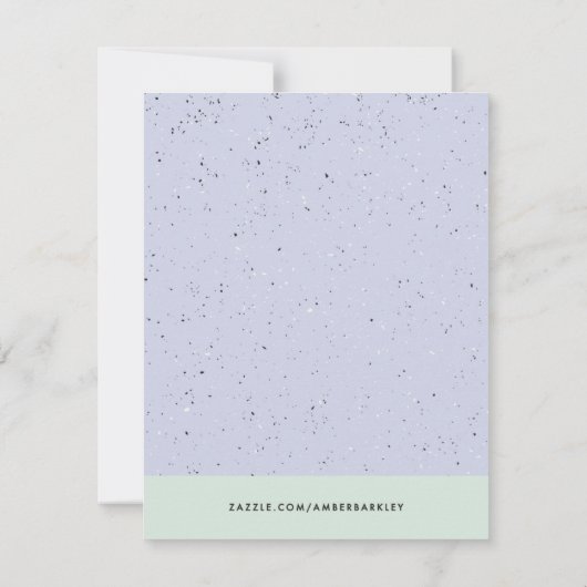 Minimaliserende Terrazzo Monogram Stationery - Min Aankondiging (Achterkant)