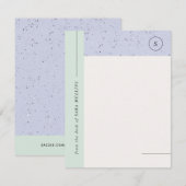 Minimaliserende Terrazzo Monogram Stationery - Min Aankondiging (Voorkant / Achterkant)