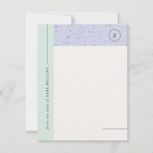Minimaliserende Terrazzo Monogram Stationery - Min Aankondiging