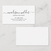 Minimaliserende Visitekaartjes voor schrijver (Voorkant / Achterkant)