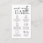 Minimaliserende Wax Melts Safety Instructions-kaar Visitekaartje (Voorkant)