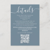 Minimaliserende website voor een blauwe bruiloft Q Informatiekaartje (Voorkant)