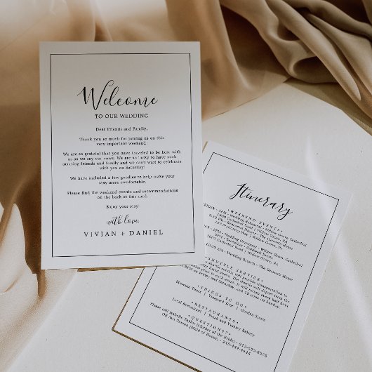 Minimaliserende Welkomstbrief en reisroute