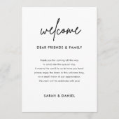 Minimaliserende welkomsttijdlijn voor bruiloft kaart (Voorkant)