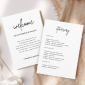 Minimaliserende welkomsttijdlijn voor bruiloft kaart