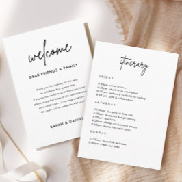 Minimaliserende welkomsttijdlijn voor bruiloft kaart