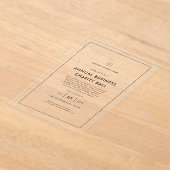 Minimaliserende whitepestaffer voor bedrijven acryl uitnodigingen (Laagn)