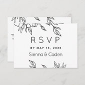Minimaliserende Wit-trouwbriefkaart RSVP-kaart RSVP Kaartje (Voorkant / Achterkant)