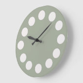 Minimaliserende Witte Stippen op Aangepaste kleur Grote Klok (Hoek)