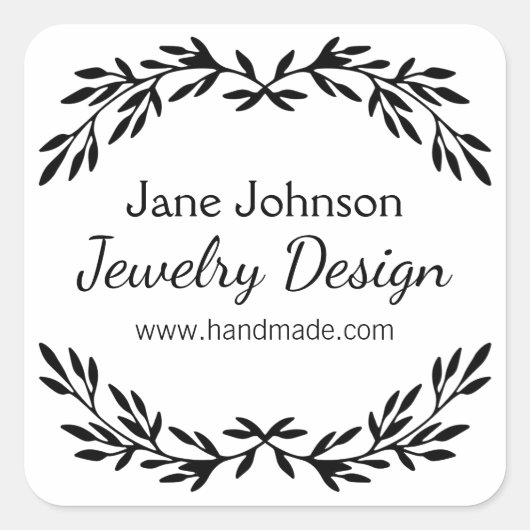 Minimaliserende witwaslabels voor kleine bedrijven vierkante sticker (Voorkant)