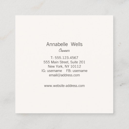 Minimaliserende Zen Glow Energy Healer Vierkante Visitekaartje (Achterkant)