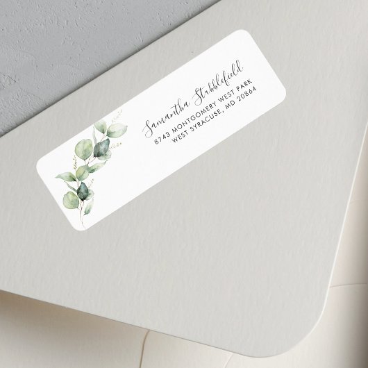 Minimaliseringsadres Eucalyptus Greenery Etiket