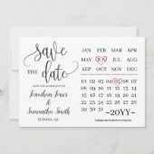 Minimaliskalender om de datum van de moderne bruil kaart (Voorkant)