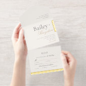 Minimalism Foil Block Wedding All In One Uitnodiging (Uittrekbaar)