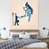 minimalism image of an ordinary person greeting go canvas afdruk (Insitu (Slaapkamer))
