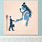 minimalism image of an ordinary person greeting go canvas afdruk (Insitu (Houten vloer))