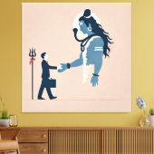 minimalism image of an ordinary person greeting go canvas afdruk (Insitu (Woonkamer))