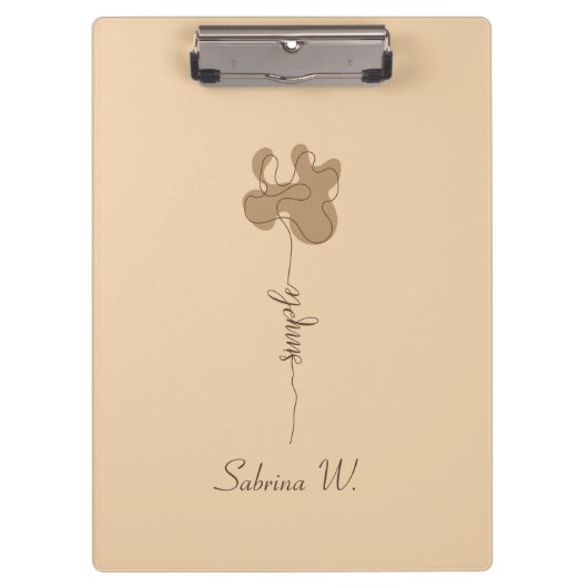 Minimalism Simple Flower Clipboard Klembord (Voorkant)