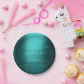 Minimalisme Aangepaste Blauwgroen Tropische Wit We Papieren Bordje (Feest)