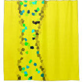 Minimalisme Abstract Bleek blauw zwart geel Douchegordijn (Voorkant)