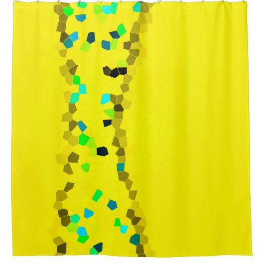 Minimalisme Abstract Bleek blauw zwart geel Douchegordijn (Voorkant)