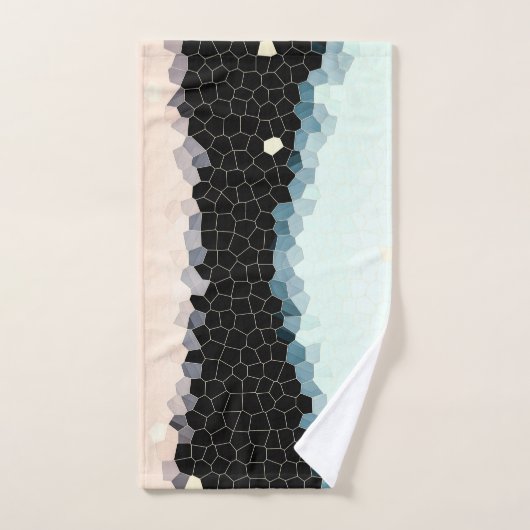 Minimalisme Abstract Bleek roze zwart Bad Handdoek (Handdoek)