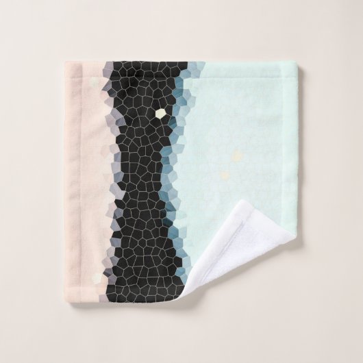 Minimalisme Abstract Bleek  roze zwart Bad Handdoek (Wasdoekje)