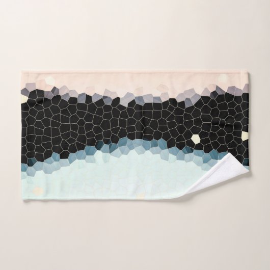Minimalisme Abstract Bleek roze zwart Bad Handdoek (Handdoek)