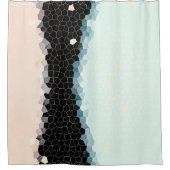 Minimalisme Abstract Bleek roze zwart Douchegordijn (Voorkant)