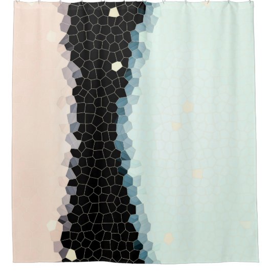 Minimalisme Abstract Bleek  roze zwart Douchegordijn (Voorkant)