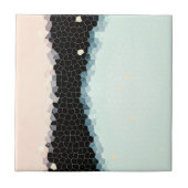 Minimalisme Abstract Bleek  roze zwart Tegeltje (Voorkant)