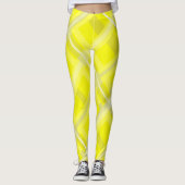 Minimalisme Abstract Kunstgeel Geel Geel Wit Leggings (Voorkant)