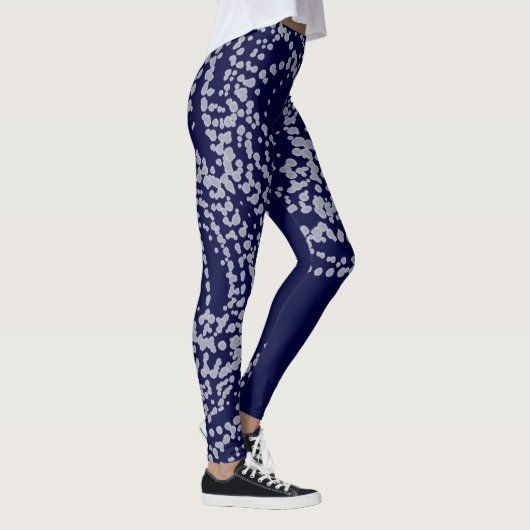 Minimalisme Abstract kunstpatroon Blauwe grijs Leggings (Rechts)